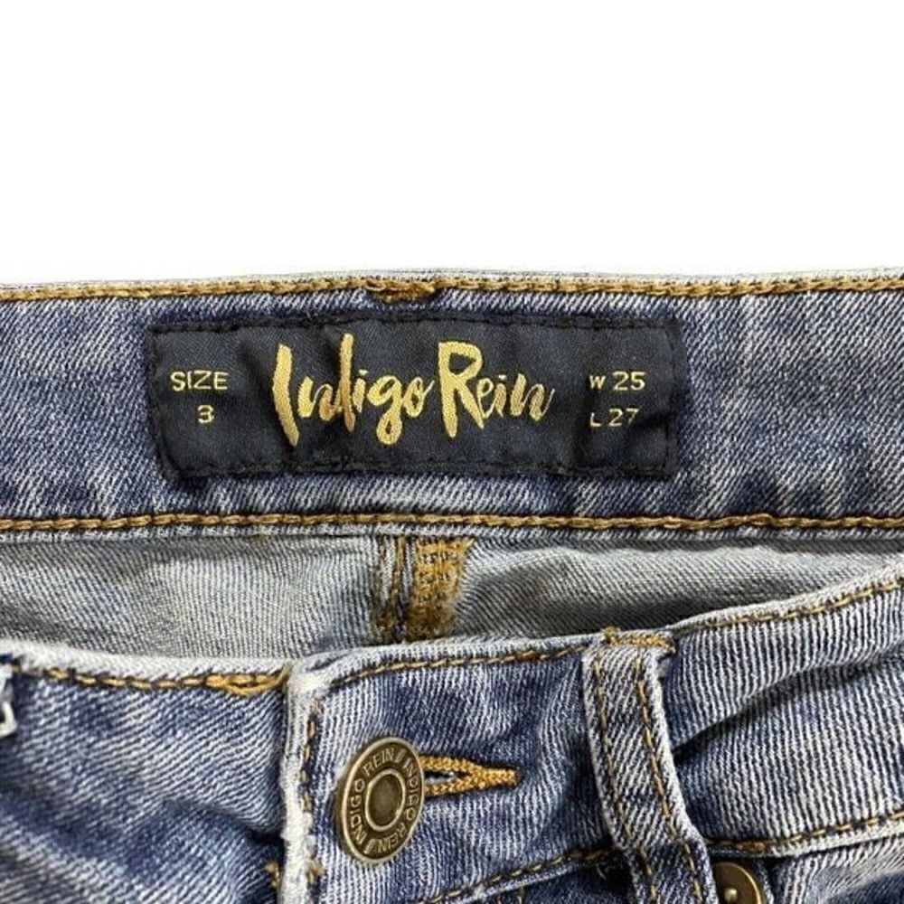 Indigo Rein Raw hem skinny jeans button fly w25 l27 - Picture 4 of 10